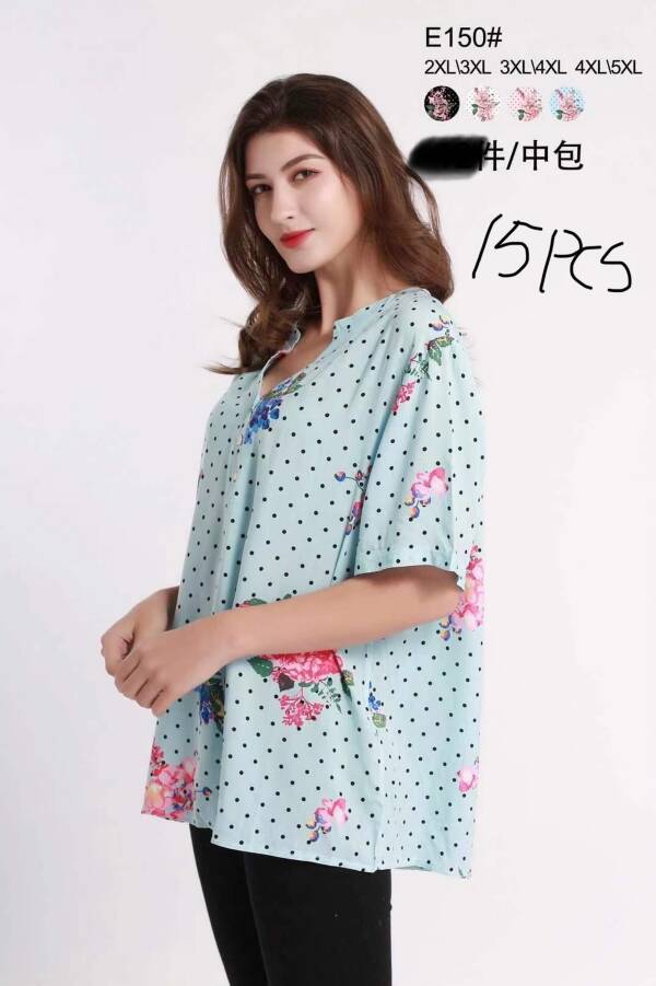 Bluzki damskie Roz 2XL-5XL, Mix kolor Paczka 15 szt